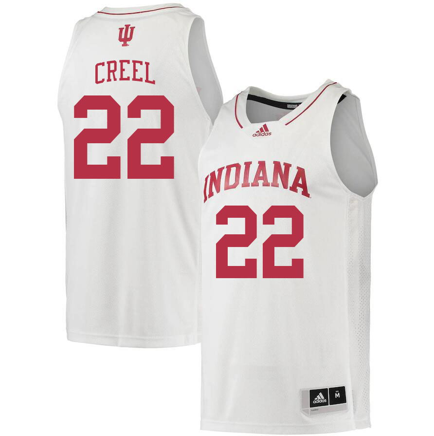 Men #22 Jackson Creel Indiana Hoosiers College Basketball Jerseys Stitched Sale-White